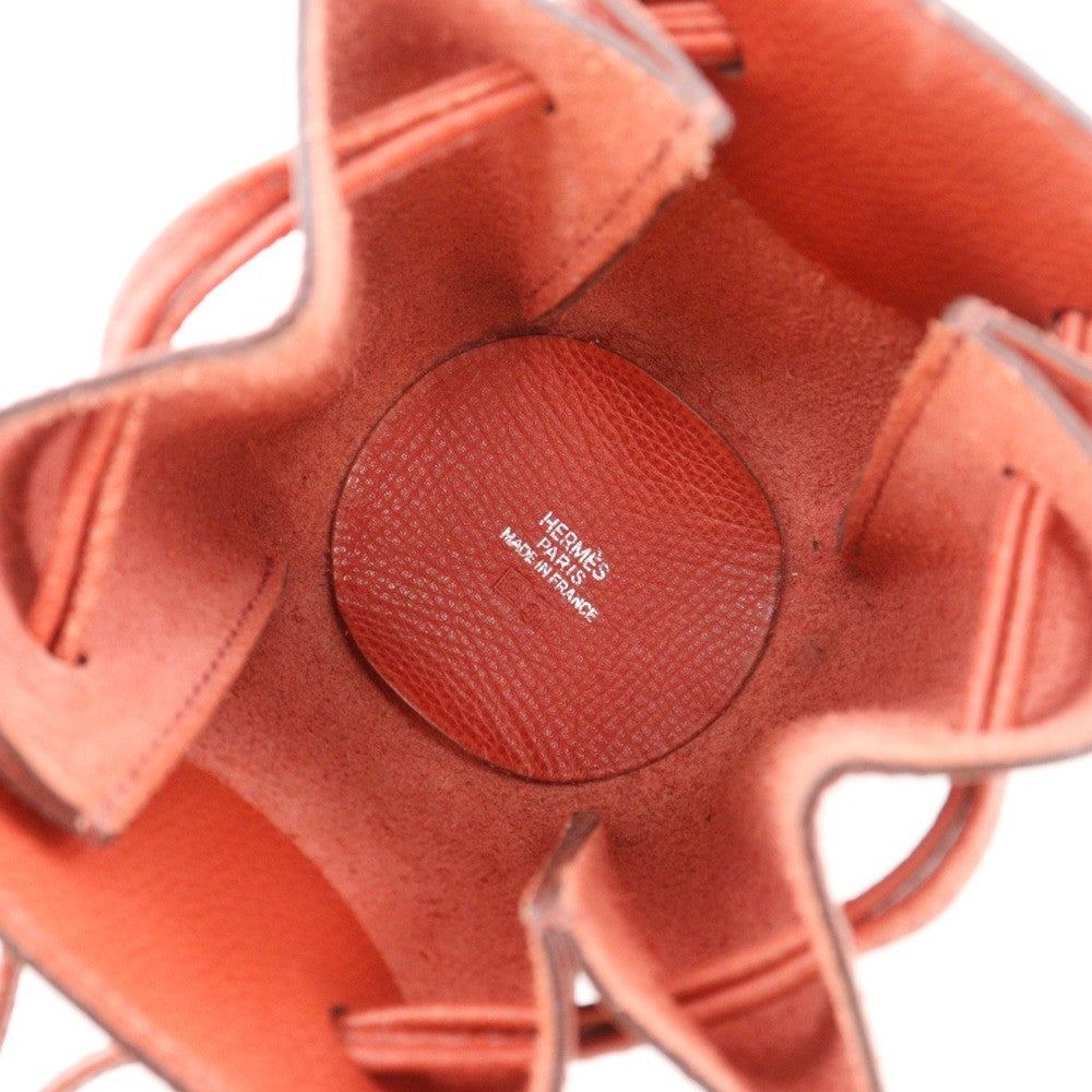 Hermes Vespa Pouch Leather Orange Leather Clutche & Pouche Bag (Pre-Owned)
