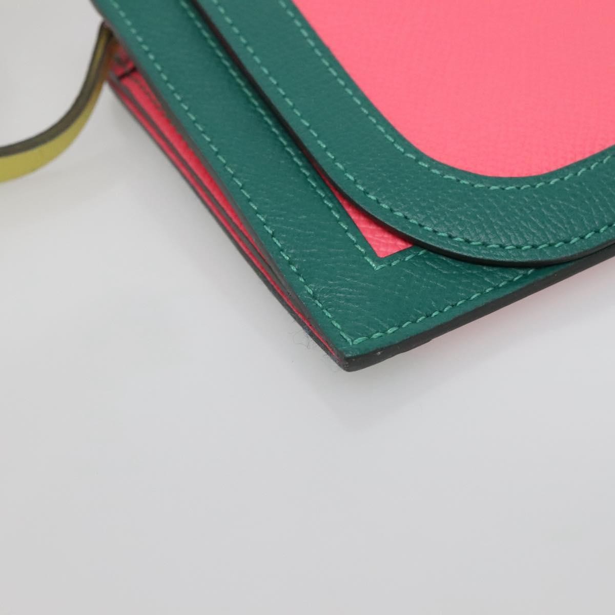 Hermes Camail Wallet Epsom Pink Leather Wallets Accessory (Pre-Owned)