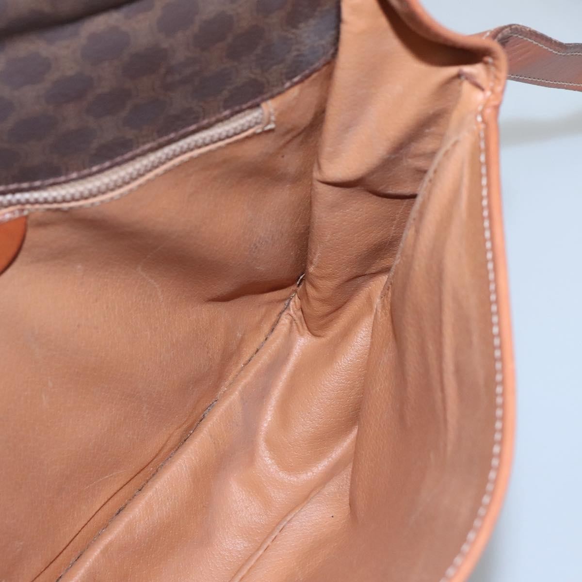 Celine Vintage Macadam Shoulder Bag Canvas And Leather Brown Canvas Shoulder Bag Bag (Pre-Owned)