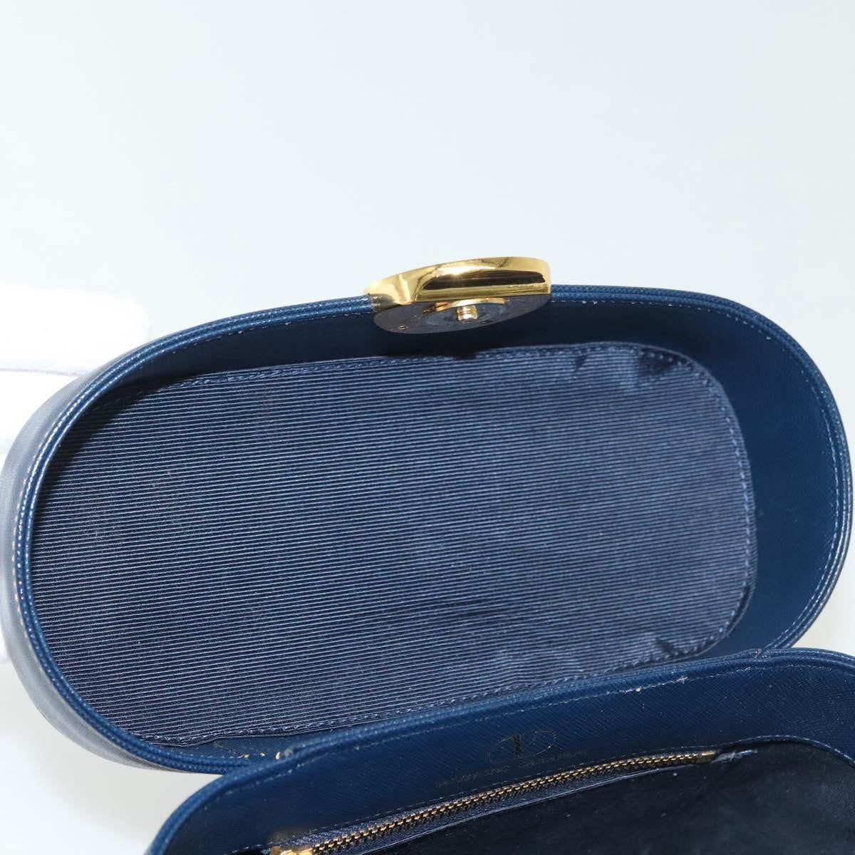Valentino Garavani Vintage Handbag Leather Navy Leather Handbag (Pre-Owned)