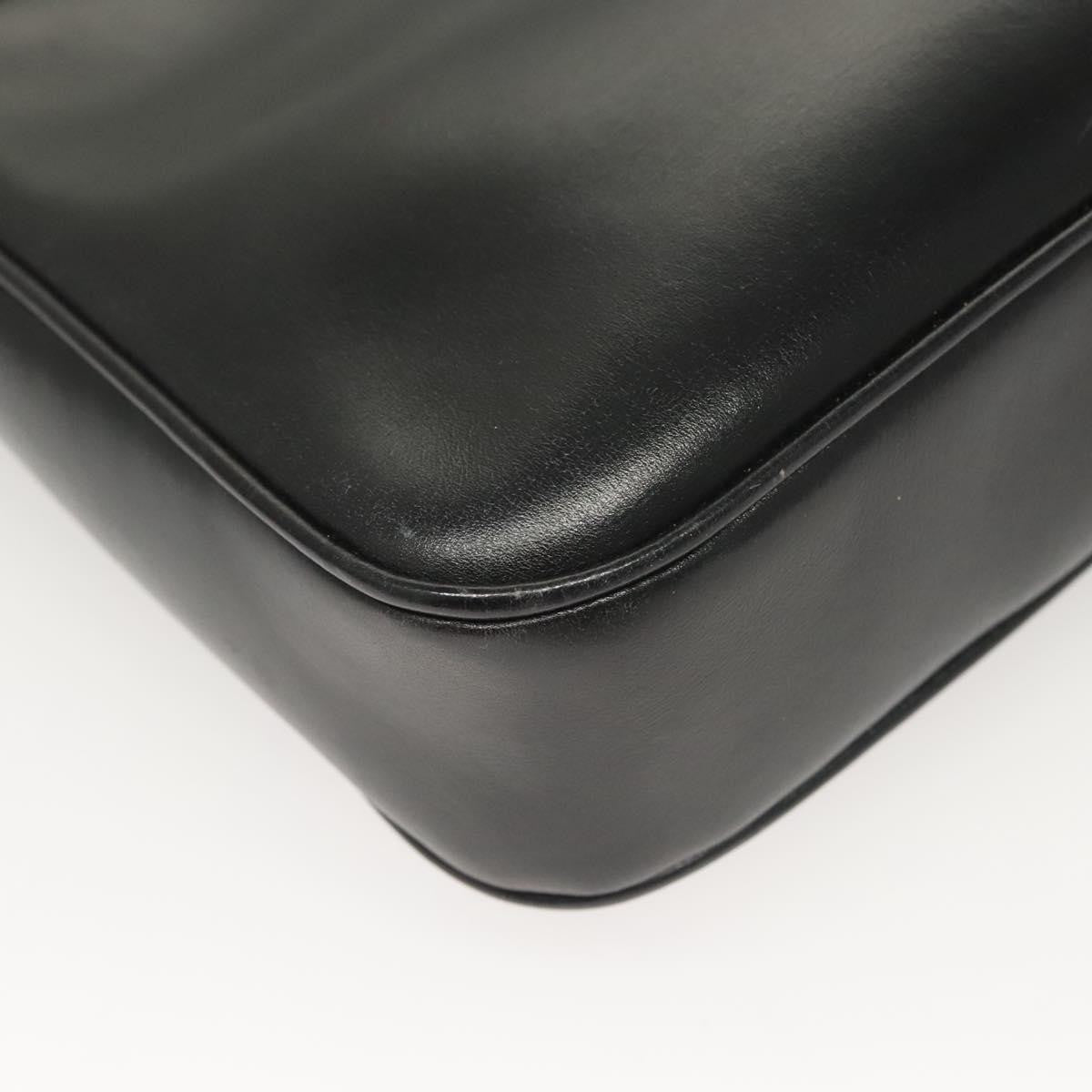 Gucci Vintage Shoulder Bag Leather Black Leather Shoulder Bag Bag (Pre-Owned)