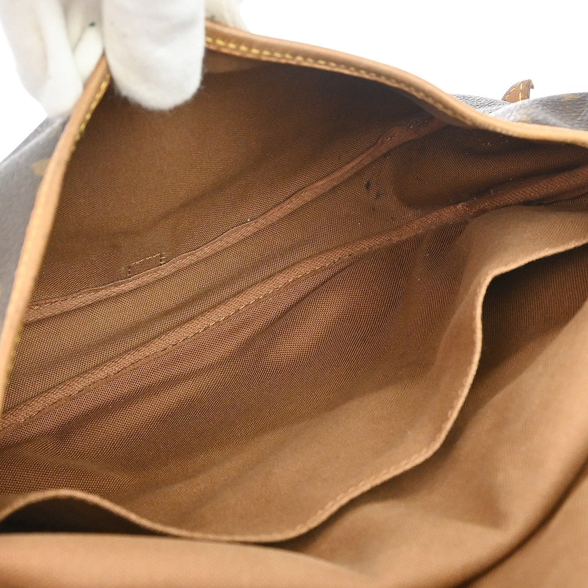 Louis Vuitton Saumur Handbag Monogram Canvas Brown Canvas Shoulder Bag Bag (Pre-Owned)