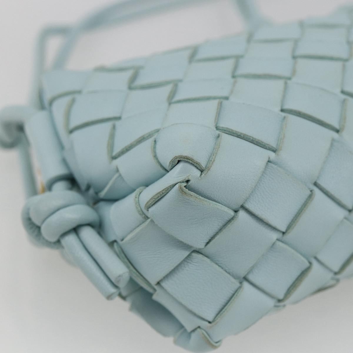 Bottega Veneta Loop Crossbody Bag Intrecciato Nappa Blue Leather Shoulder Bag Bag (Pre-Owned)