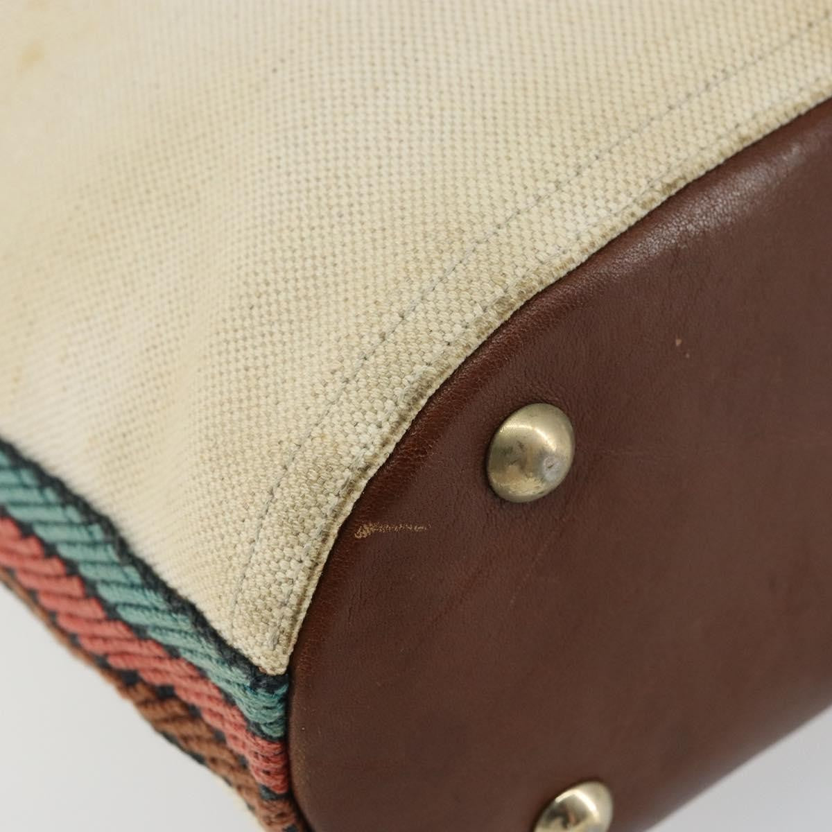 Gucci Vintage Bamboo Shoulder Bag Canvas Beige Canvas Shoulder Bag Bag (Pre-Owned)
