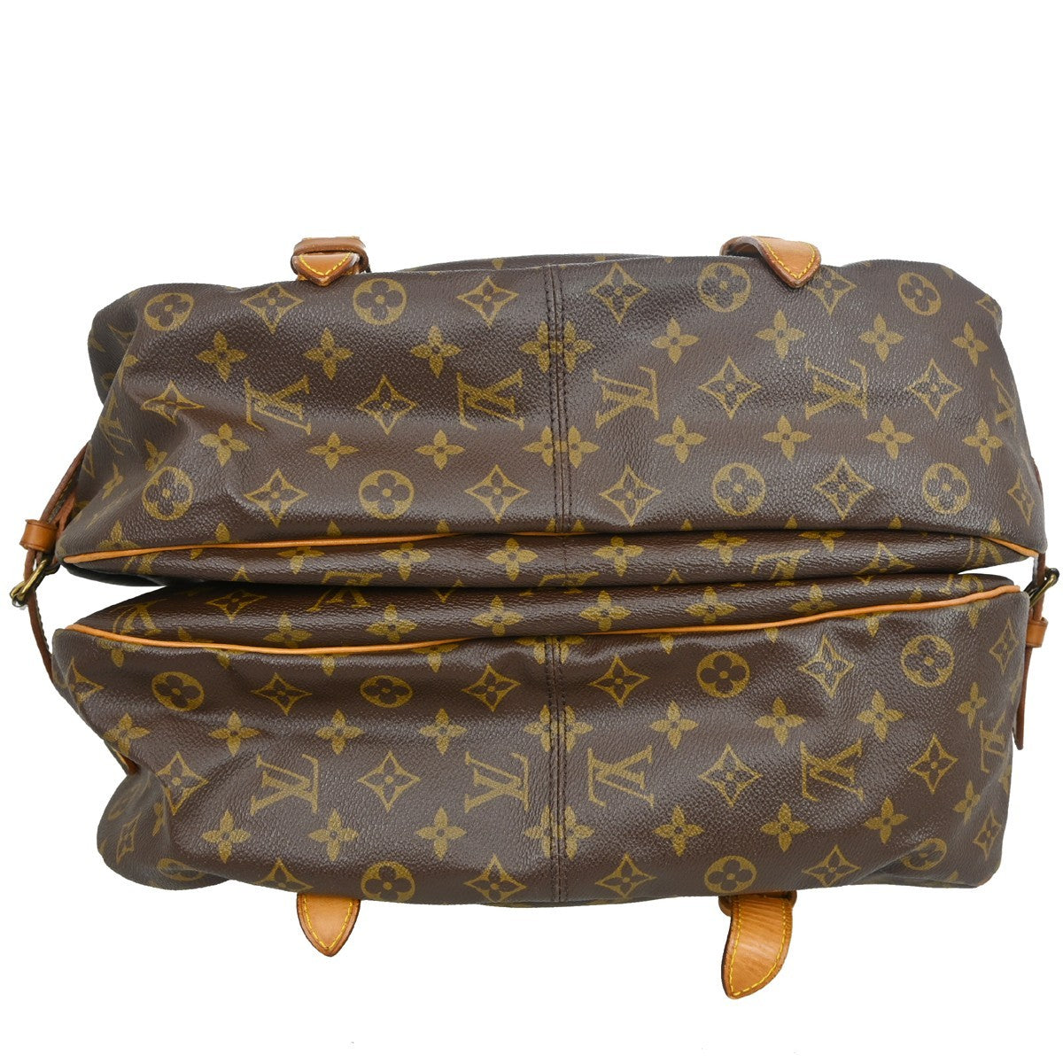 Louis Vuitton Saumur Handbag Monogram Canvas Brown Canvas Shoulder Bag Bag (Pre-Owned)
