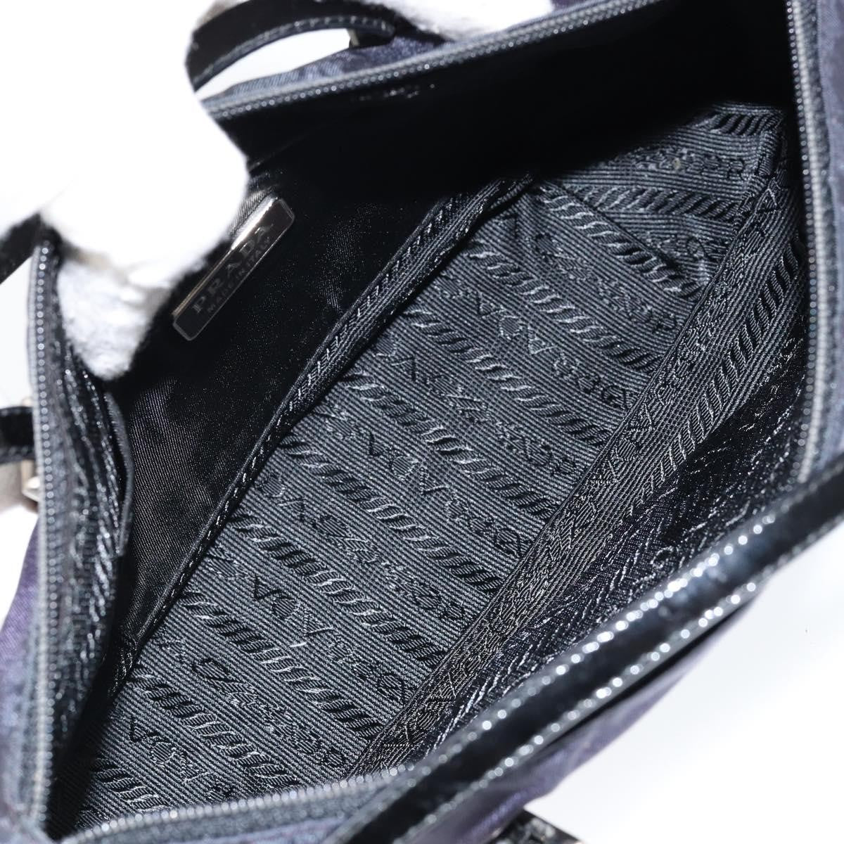 Prada Baguette Shoulder Bag Quilted Tessuto With Leather Purple Nylon Shoulder Bag Bag (Pre-Owned)