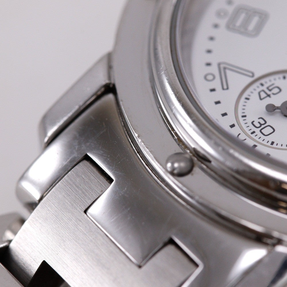 Hermes Clipper Chronograph Quartz Watch Stainless Steel Watch (Pre-Owned)