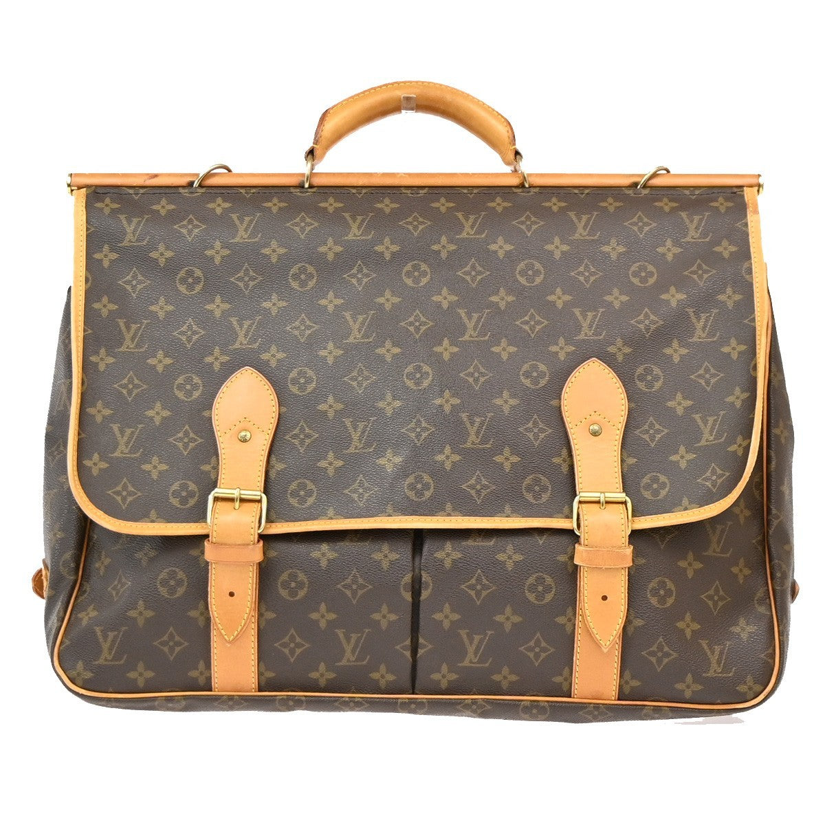 Louis Vuitton Sac Chasse Hunting Bag Monogram Canvas Brown Canvas Travel Bag Bag (Pre-Owned)