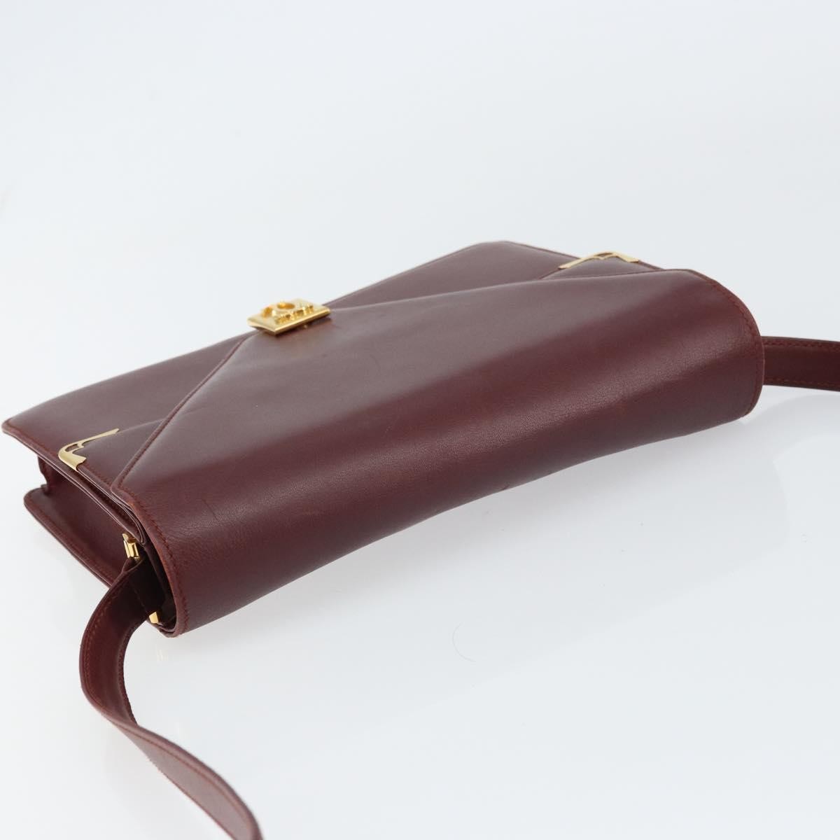 Cartier Must De Cartier Shoulder Bag Leather Burgundy Leather Shoulder Bag Bag (Pre-Owned)