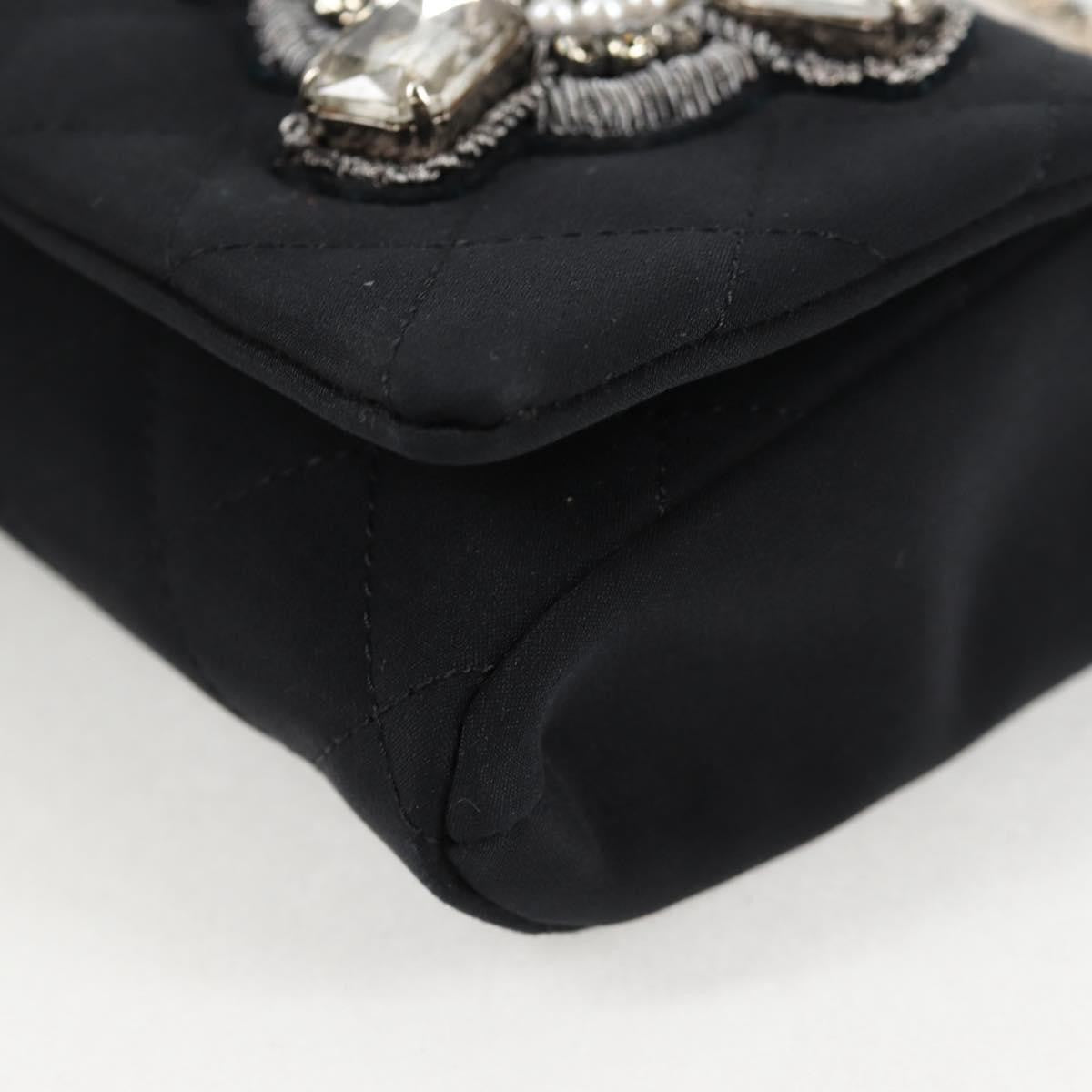 Chanel Chain Flap Shoulder Bag Quilted Nylon Black Nylon Shoulder Bag Bag (Pre-Owned)