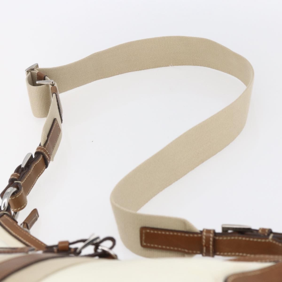 Prada Vintage Shoulder Bag Nylon And Leather Beige Nylon Shoulder Bag Bag (Pre-Owned)