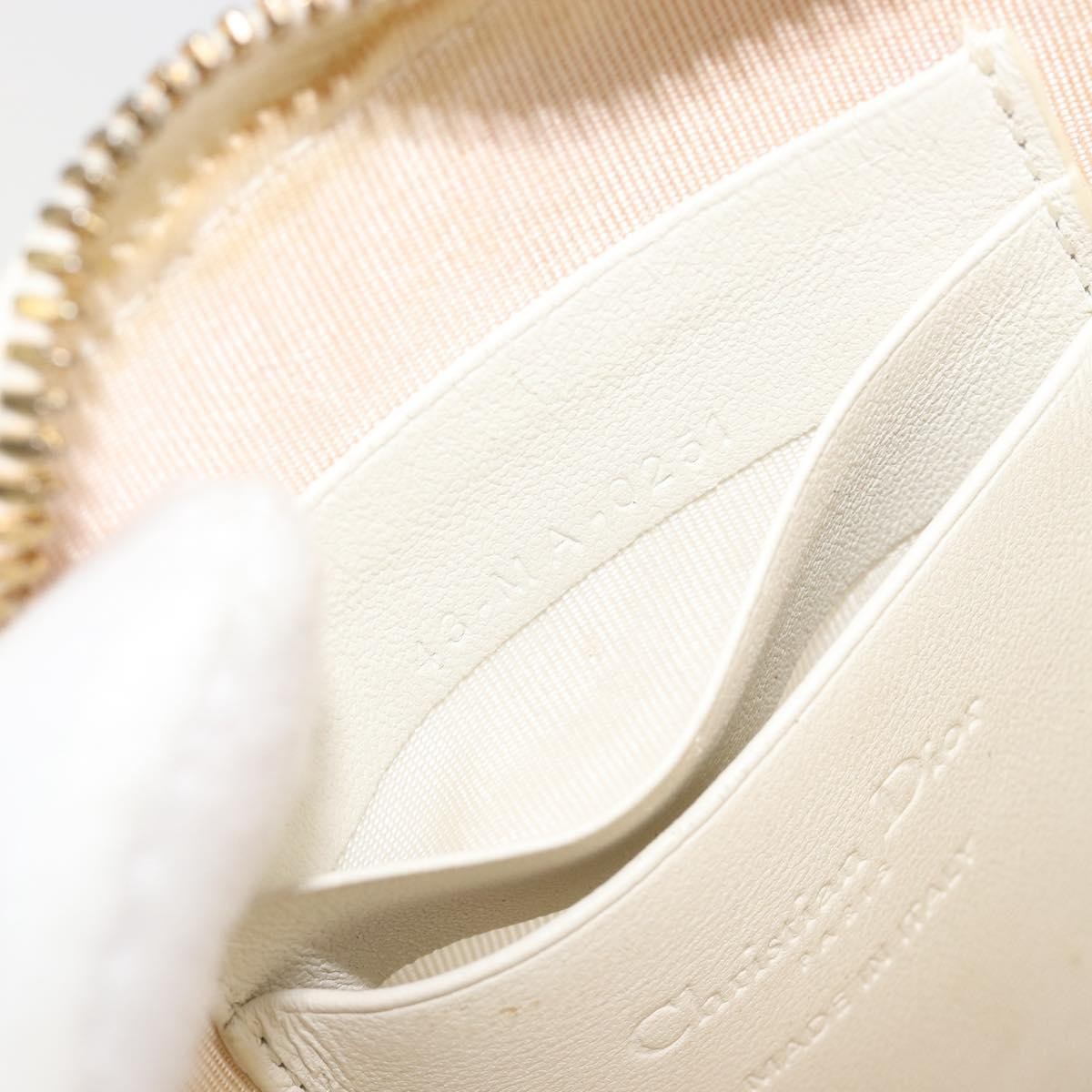 Christian Dior Lady Dior Phone Holder On Chain Cannage Quilt Lambskin White Leather Shoulder Bag Bag (Pre-Owned)