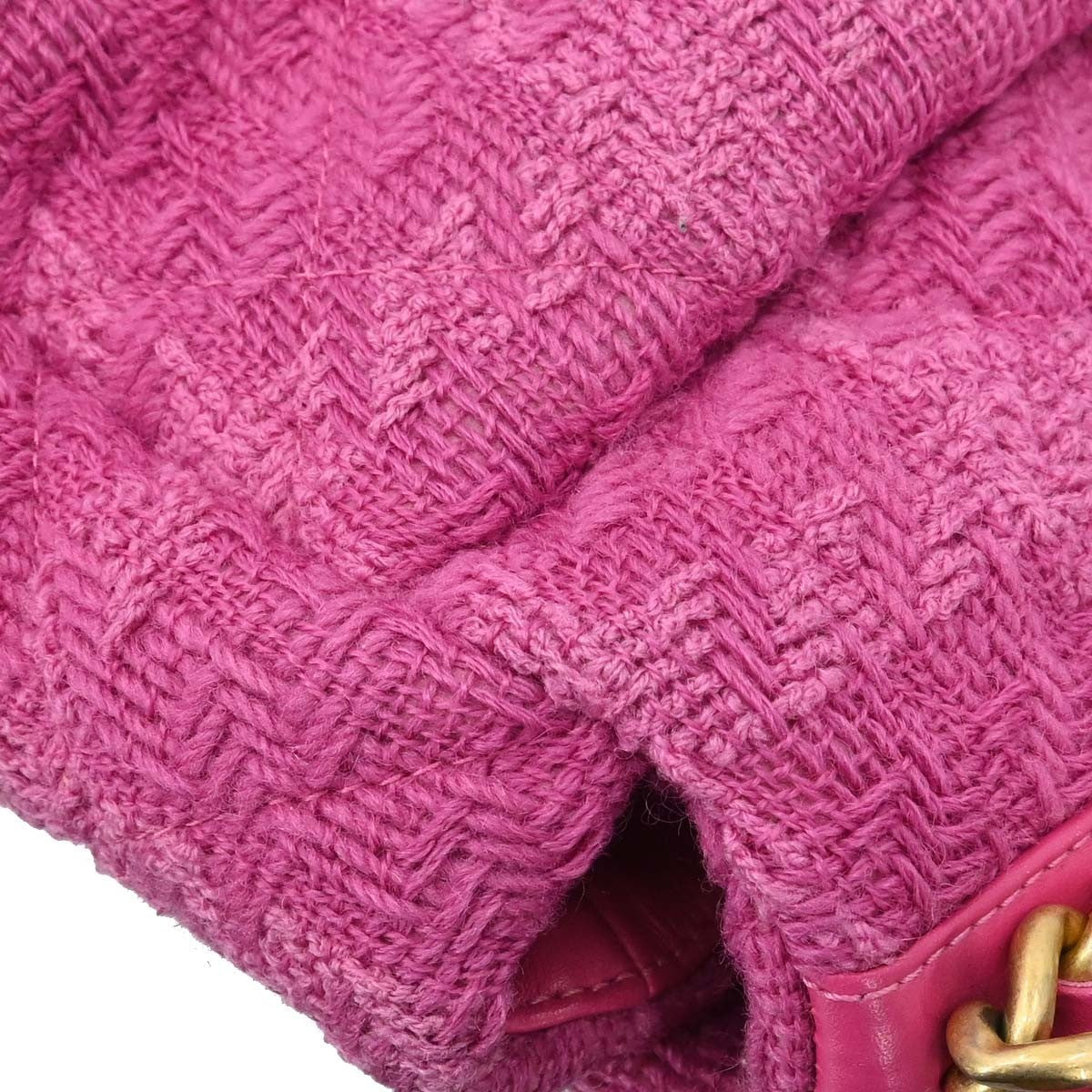 Chanel 19 Flap Bag Quilted Tweed Pink Tweed Handbag (Pre-Owned)