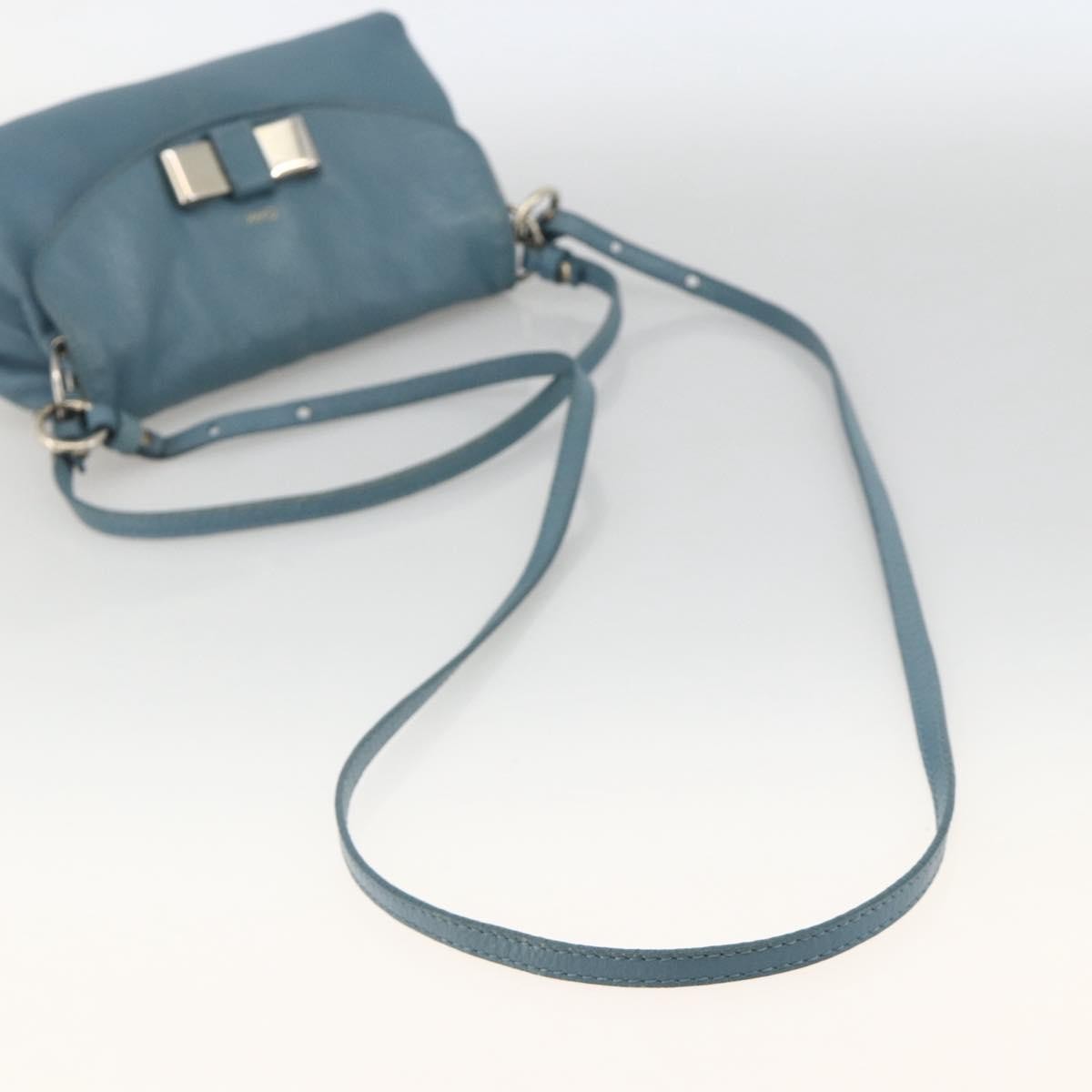 Chloe Lily Handbag Leather Blue Leather Handbag (Pre-Owned)