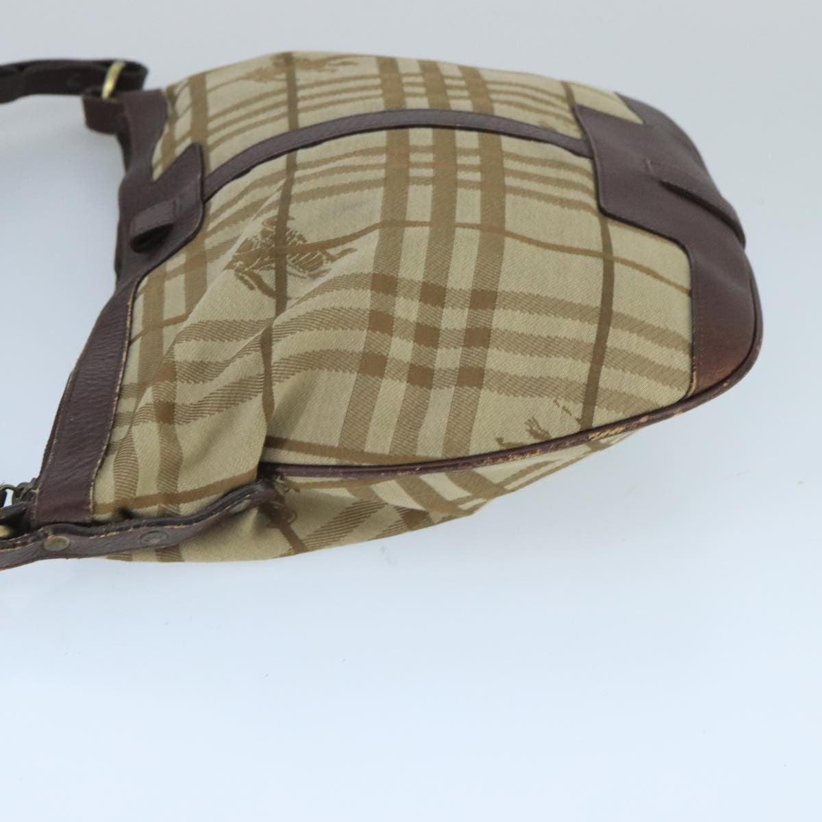 Burberry Nova Check Shoulder Bag Canvas And Leather Beige Canvas Shoulder Bag Bag (Pre-Owned)