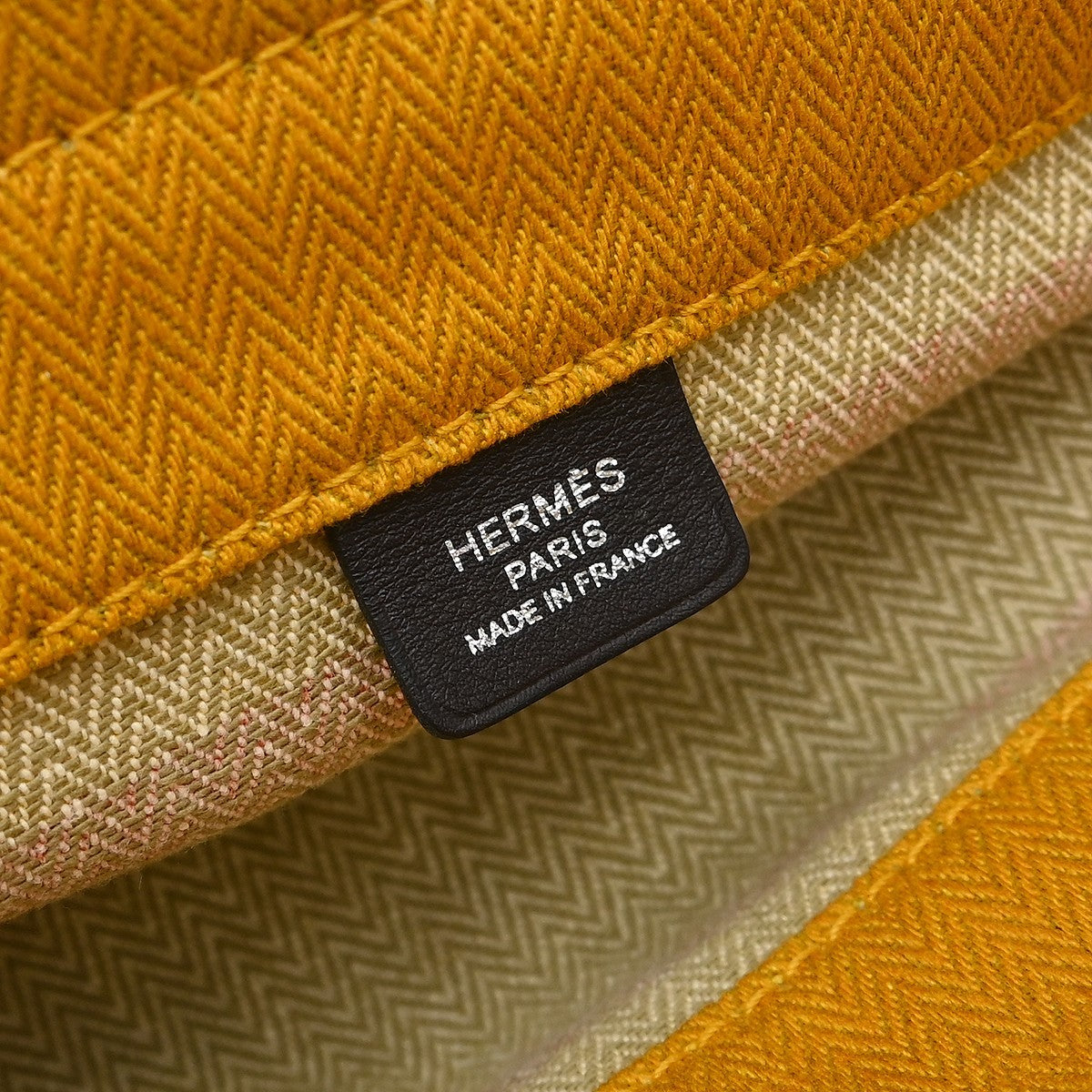 Hermes Cabas Tote Toile With Leather Multicolour Cotton Shoulder Bag Bag (Pre-Owned)