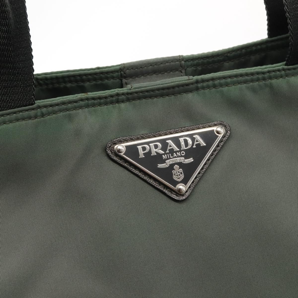 Prada Vela Convertible Tote Tessuto Khaki Nylon Tote Bag Bag (Pre-Owned)