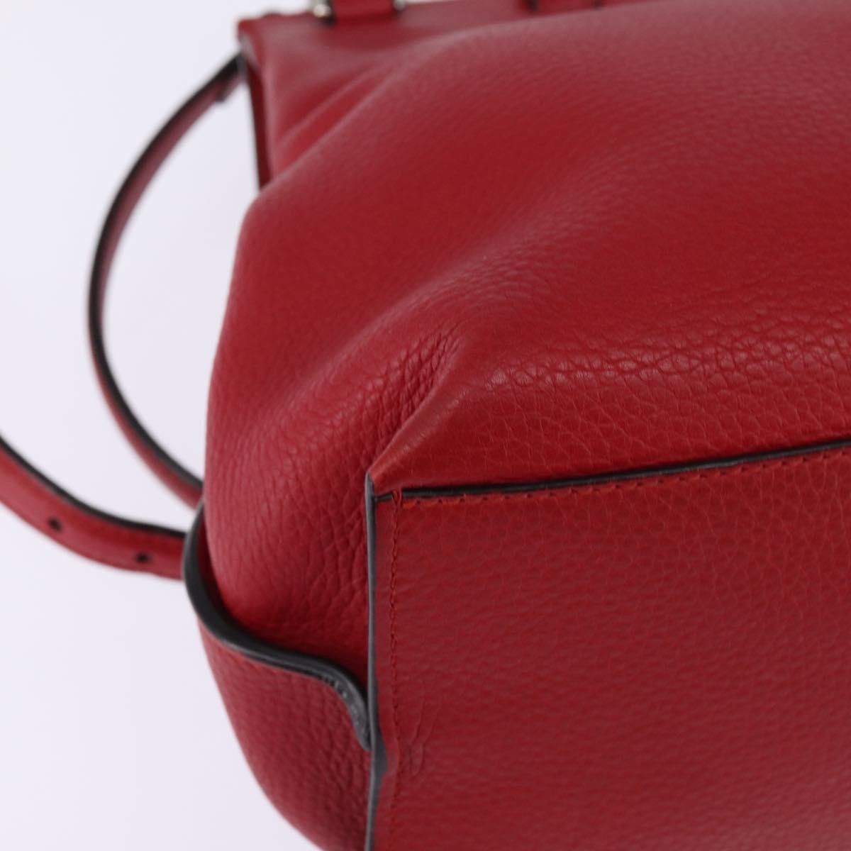Gucci Bamboo Daily Top Handle Bag Leather Red Leather Bag (Pre-Owned)