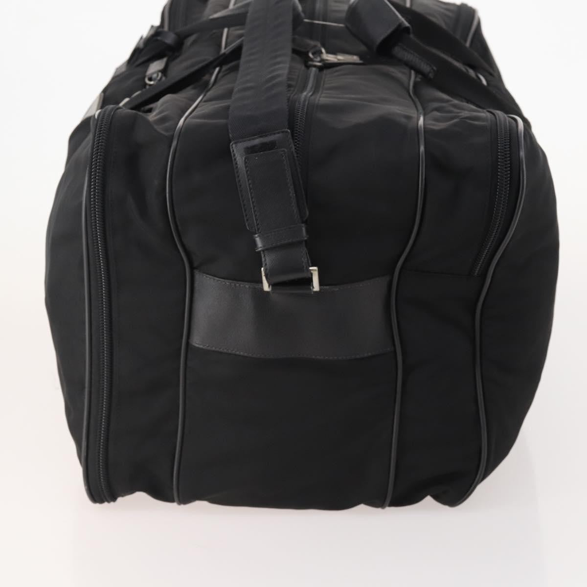 Prada Vintage Boston Bag Nylon Black Nylon Travel Bag Bag (Pre-Owned)
