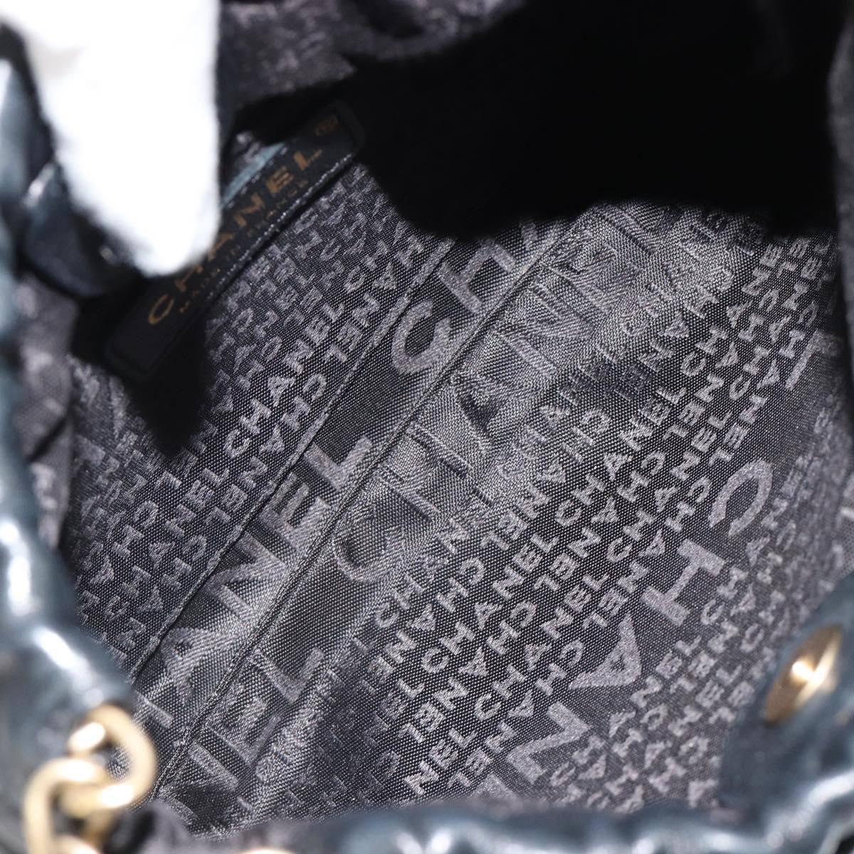 Chanel Chain Tote Leather Black Leather Shoulder Bag Bag (Pre-Owned)