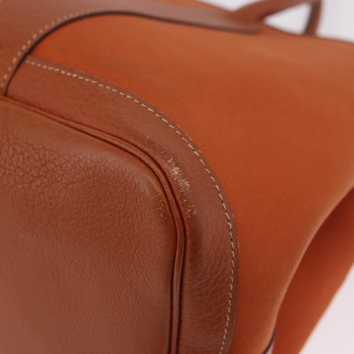 Hermes Garden Party Tote Toile And Leather Orange Canvas Tote Bag Bag (Pre-Owned)