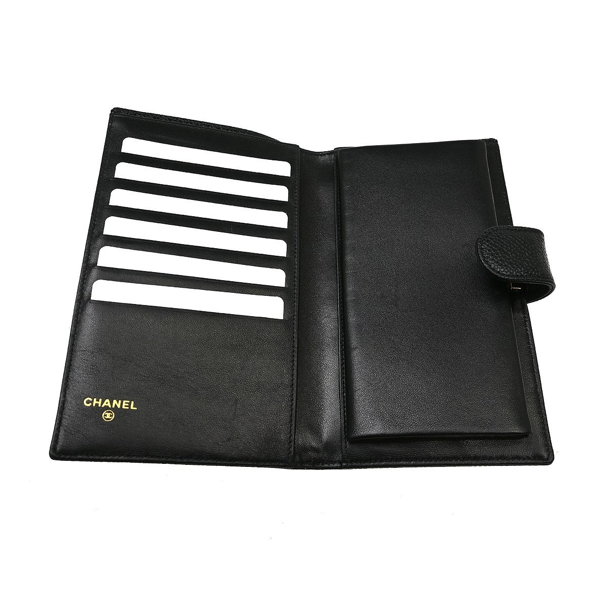 Chanel Timeless Cc French Wallet Caviar Black Calfskin Wallets Accessory (Pre-Owned)