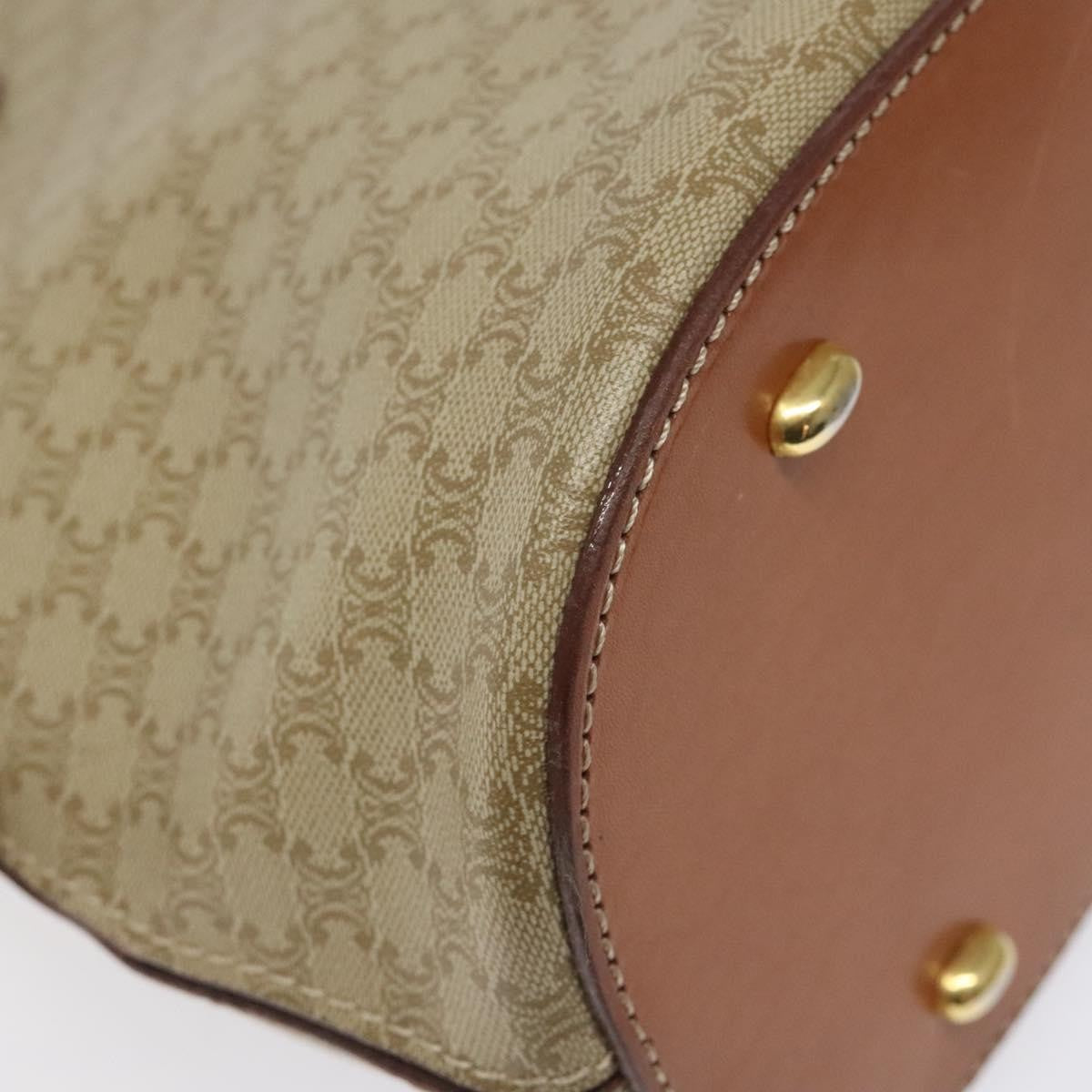 Celine Vintage Macadam Handbag Canvas And Leather Beige Canvas Handbag (Pre-Owned)