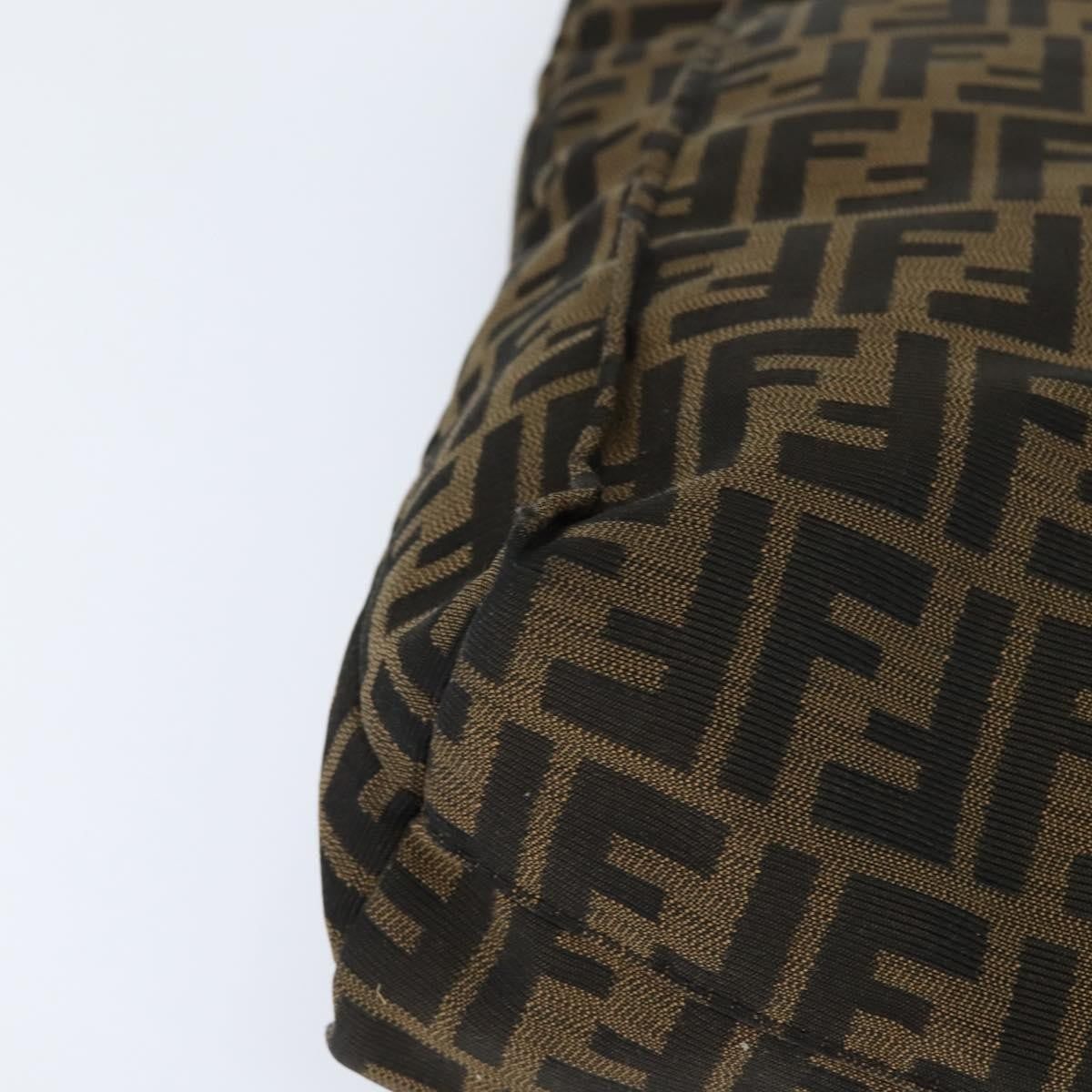 Fendi Open Shopping Tote Zucca Canvas Brown Canvas Tote Bag Bag (Pre-Owned)