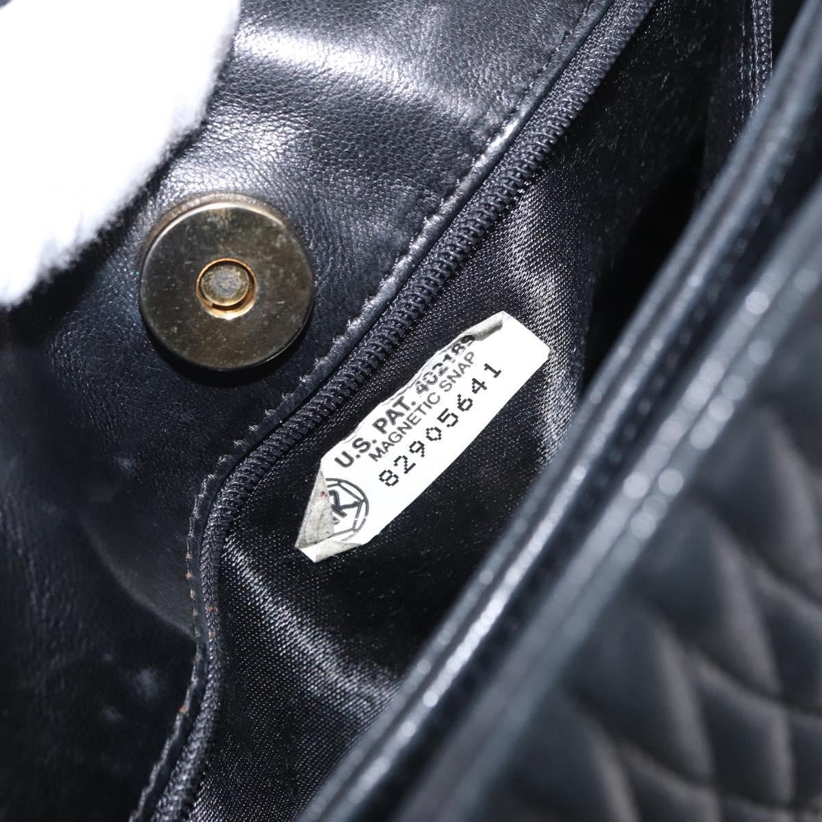 Bally Vintage Chain Shoulder Bag Quilted Leather Black Leather Shoulder Bag Bag (Pre-Owned)