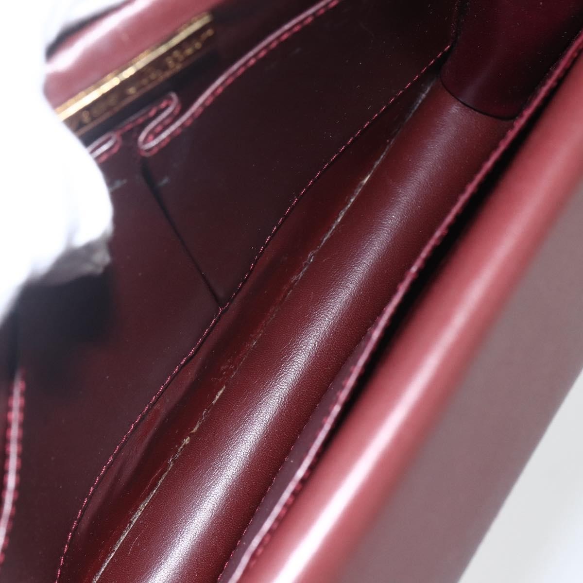 Cartier Must De Cartier Shoulder Bag Leather Burgundy Leather Shoulder Bag Bag (Pre-Owned)