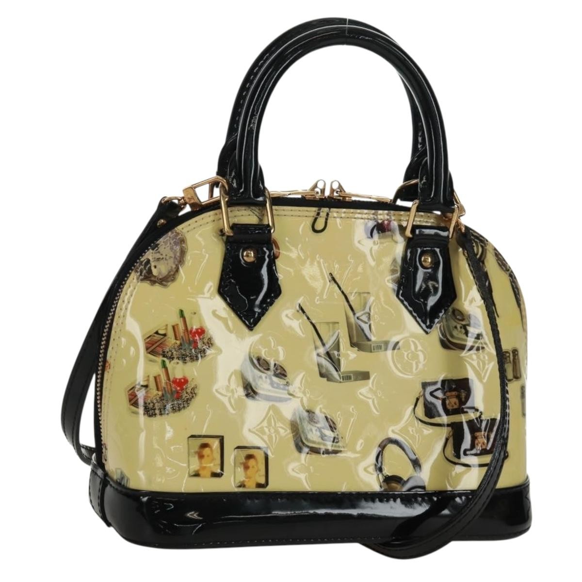 Louis Vuitton Alma Handbag Limited Edition Stickers Monogram Vernis Multicolour Patent_Leather Handbag (Pre-Owned)