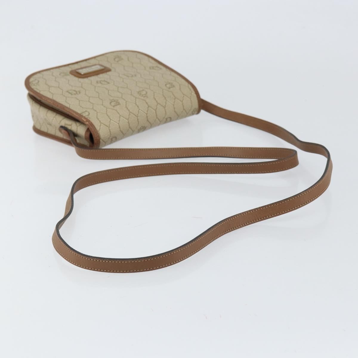 Christian Dior Vintage Honeycomb Flap Crossbody Bag Coated Canvas Beige Canvas Shoulder Bag Bag (Pre-Owned)