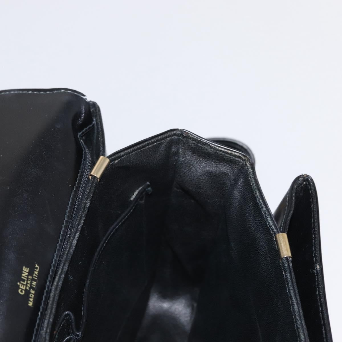 Celine Horse Carriage Shoulder Bag Leather Black Leather Shoulder Bag Bag (Pre-Owned)