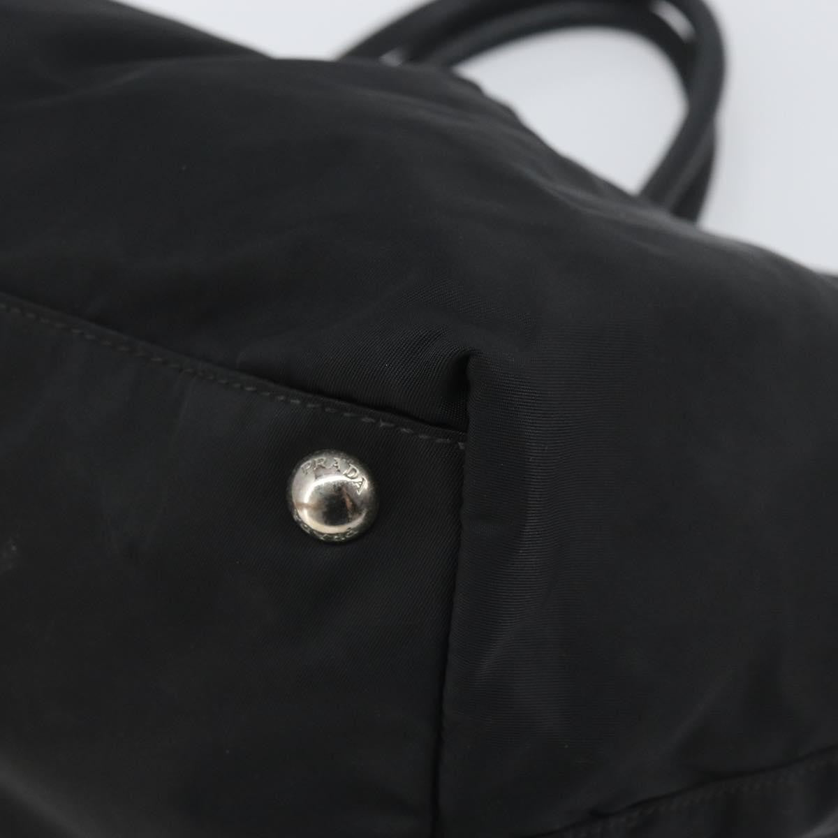 Prada Bow Tote Tessuto With Leather Black Nylon Tote Bag Bag (Pre-Owned)