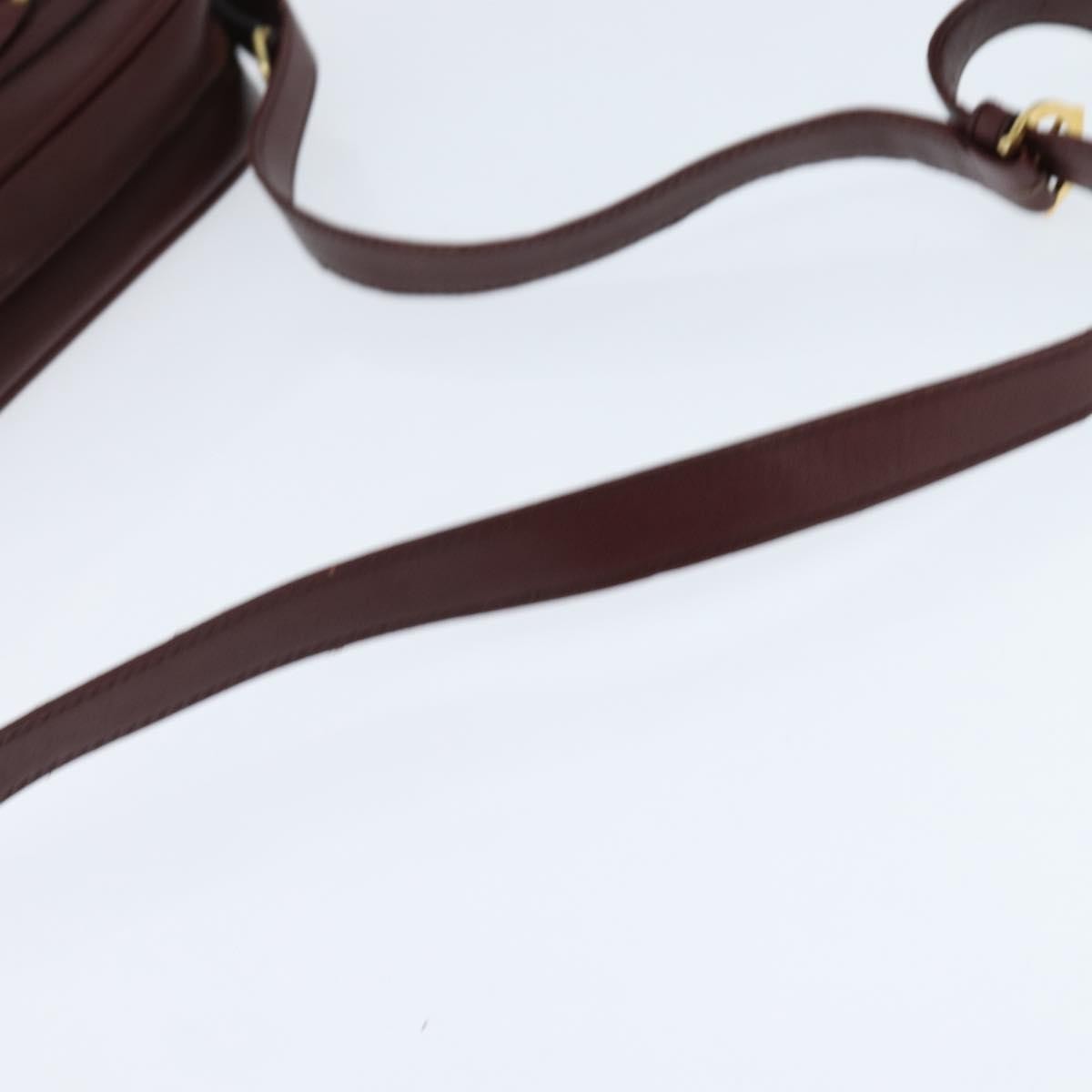 Cartier Must De Cartier Shoulder Bag Leather Burgundy Leather Shoulder Bag Bag (Pre-Owned)