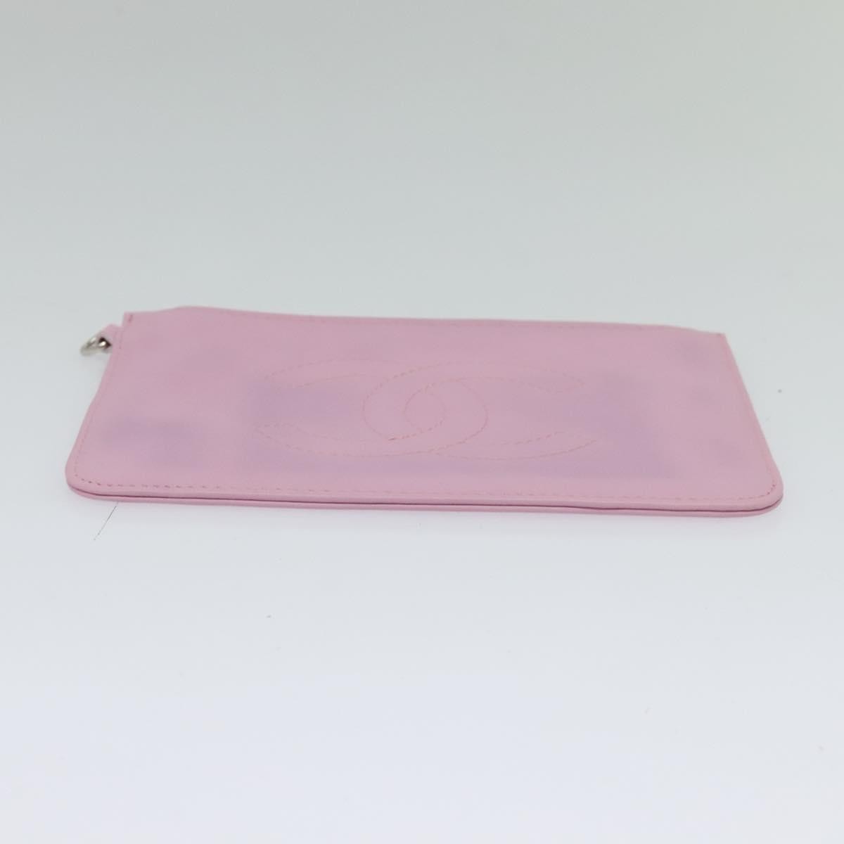 Chanel Cc Zip Clutch Leather Pink Leather Clutche & Pouche Bag (Pre-Owned)