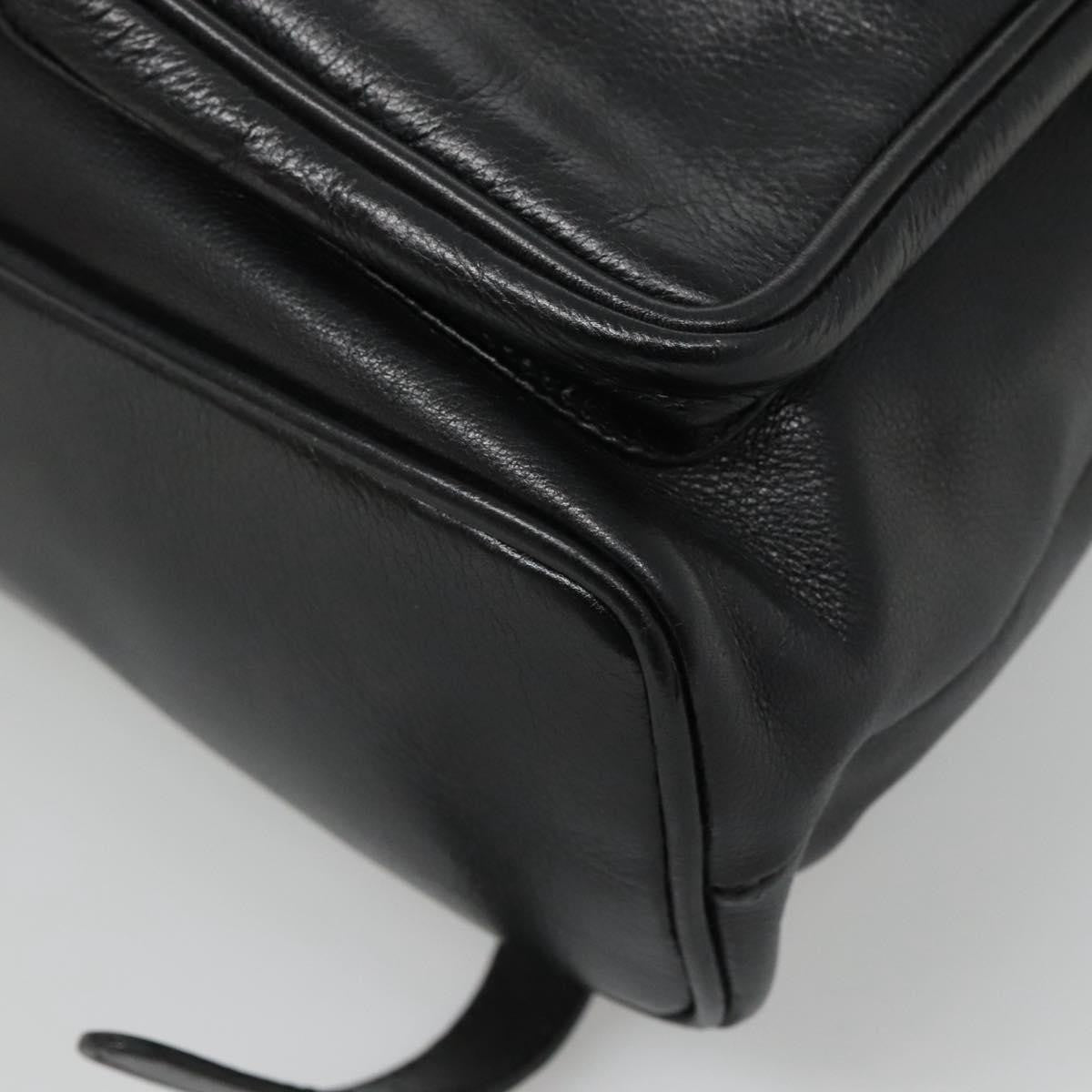 Gucci Vintage Bamboo Backpack Leather Black Leather Backpack Bag (Pre-Owned)