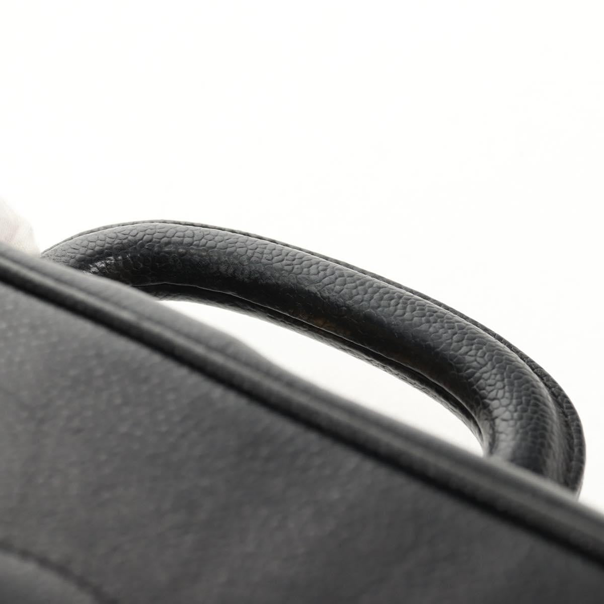 Chanel Vintage Timeless Zip Around Vanity Case Caviar Black Leather Clutche & Pouche Bag (Pre-Owned)