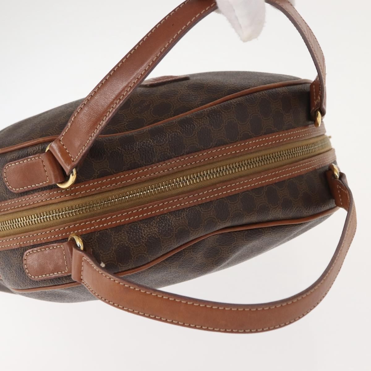 Celine Vintage Macadam Handbag Canvas And Leather Brown Canvas Handbag (Pre-Owned)