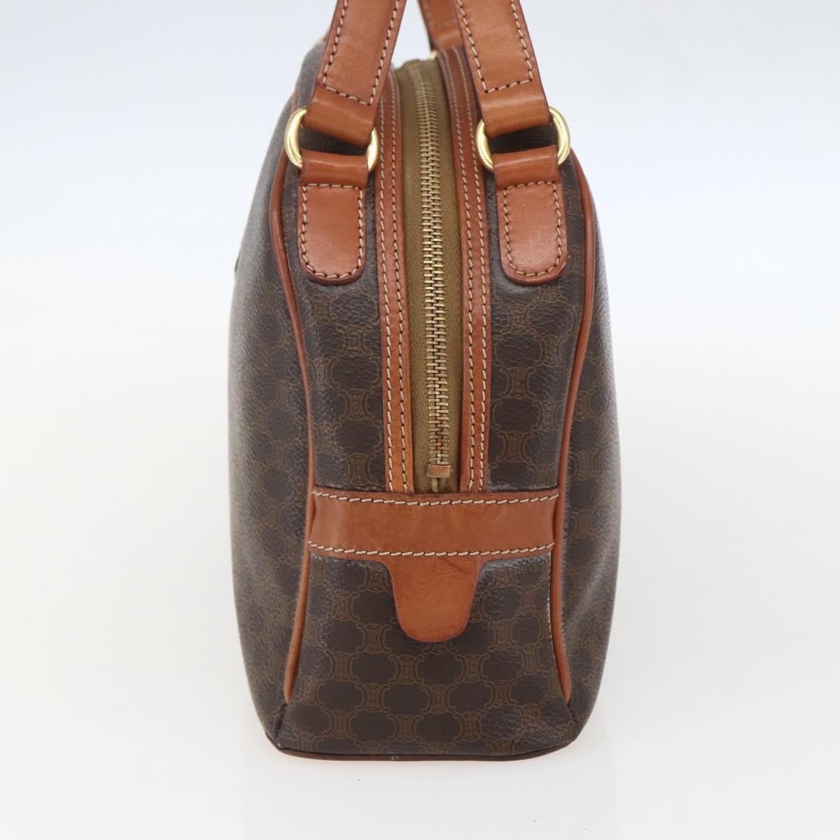 Celine Vintage Macadam Handbag Canvas And Leather Brown Canvas Handbag (Pre-Owned)