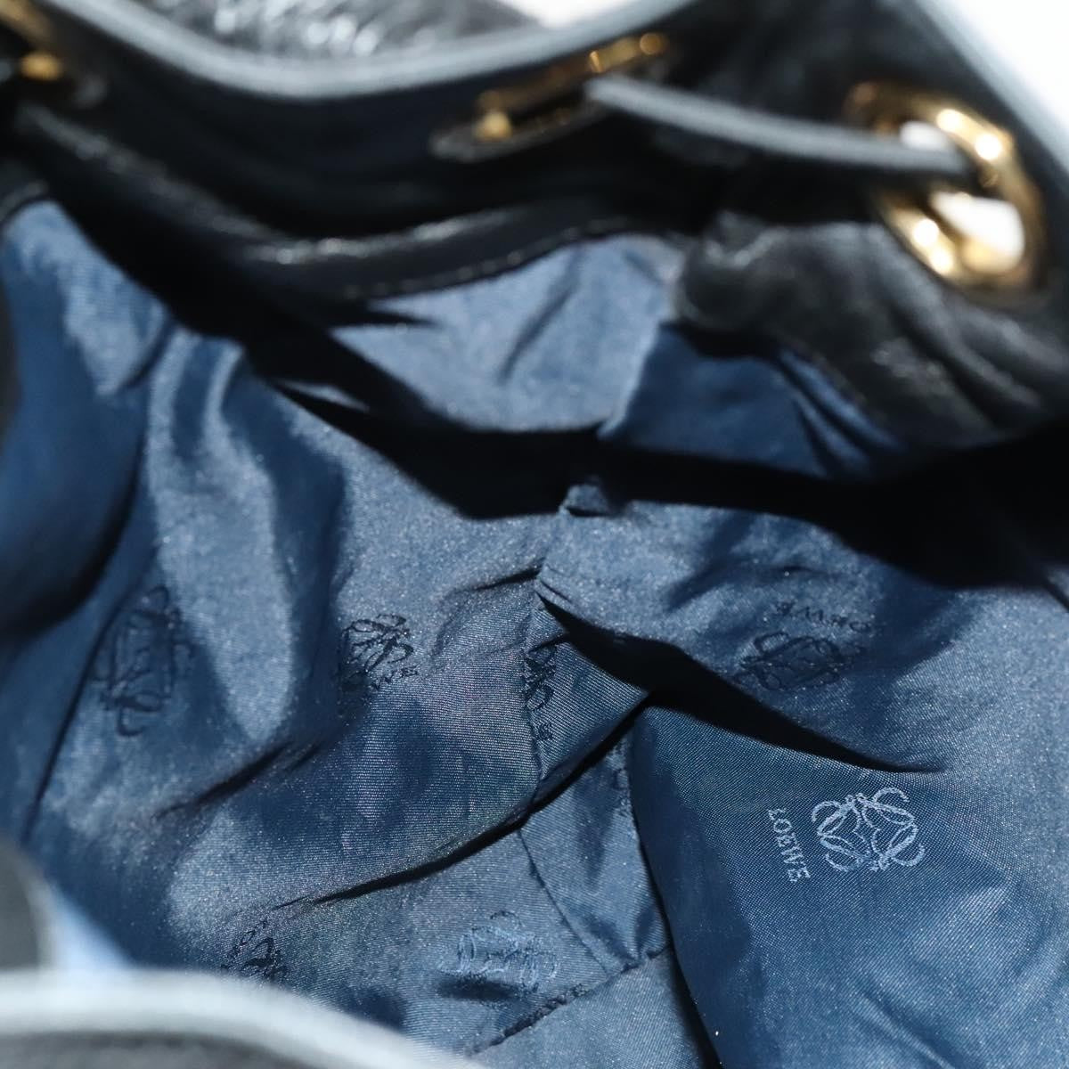 Loewe Anagram Shoulder Bag Leather Black Leather Shoulder Bag Bag (Pre-Owned)