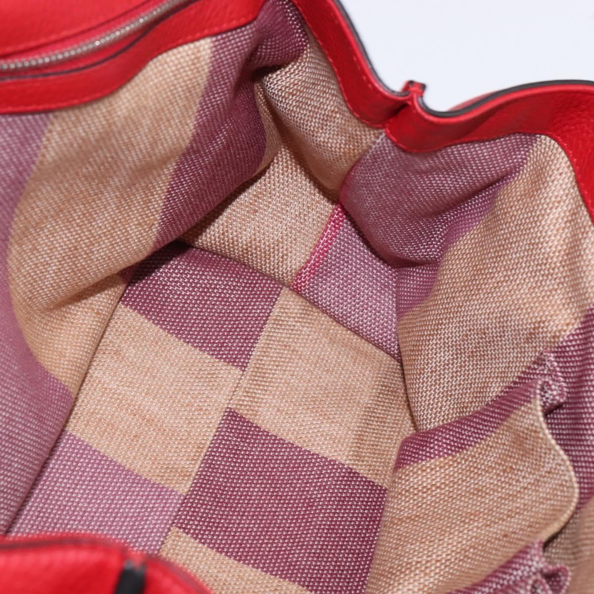 Gucci Bamboo Daily Top Handle Bag Leather Red Leather Bag (Pre-Owned)