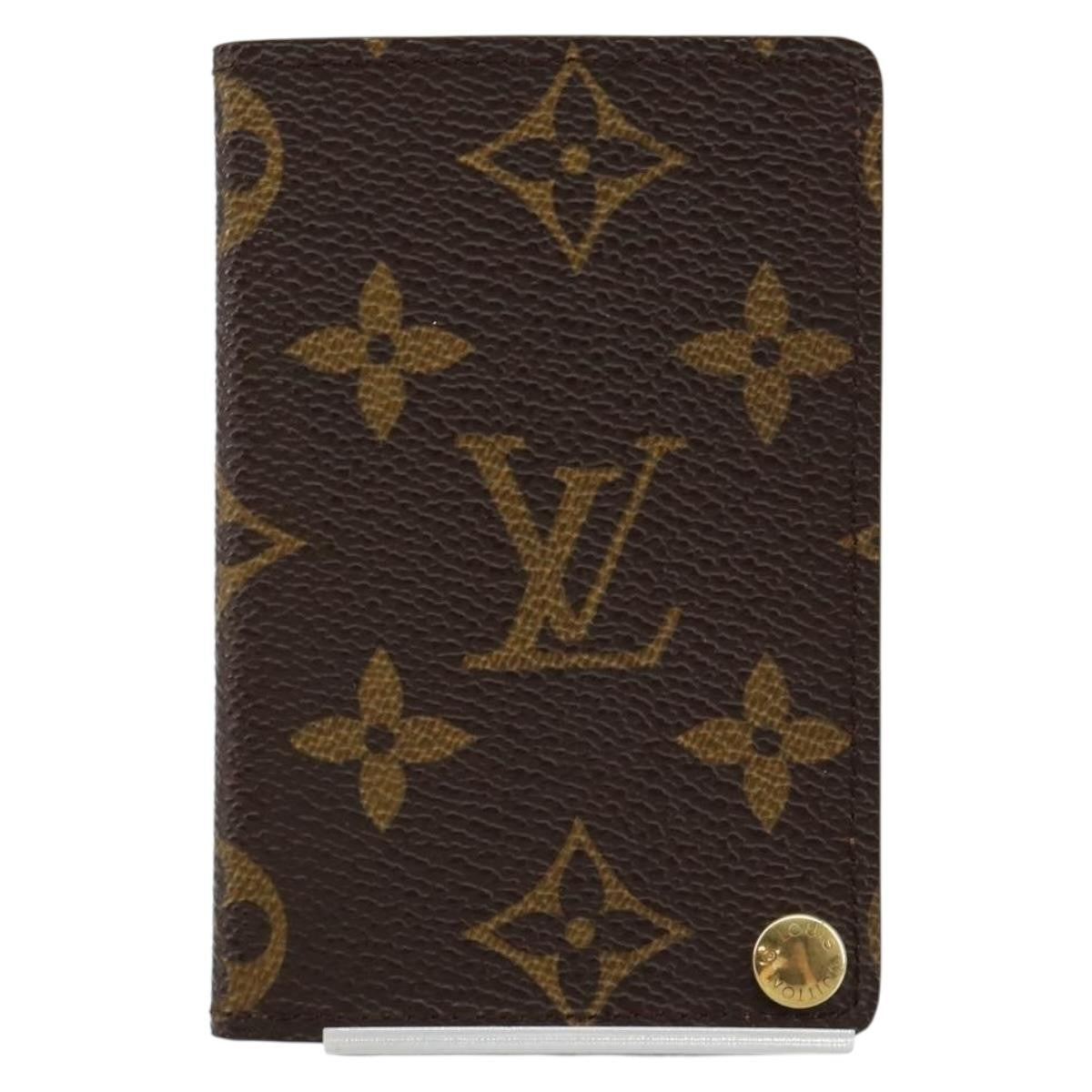 Louis Vuitton Porte Cartes Pression Card Case Monogram Canvas Brown Canvas Card Holders Accessory (Pre-Owned)