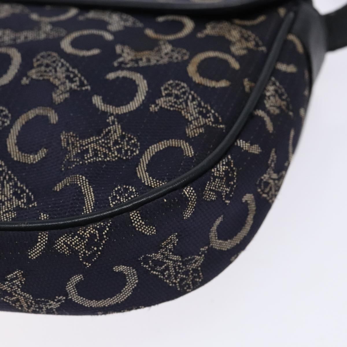 Celine C Sulky Shoulder Bag Canvas And Leather Navy Canvas Shoulder Bag Bag (Pre-Owned)