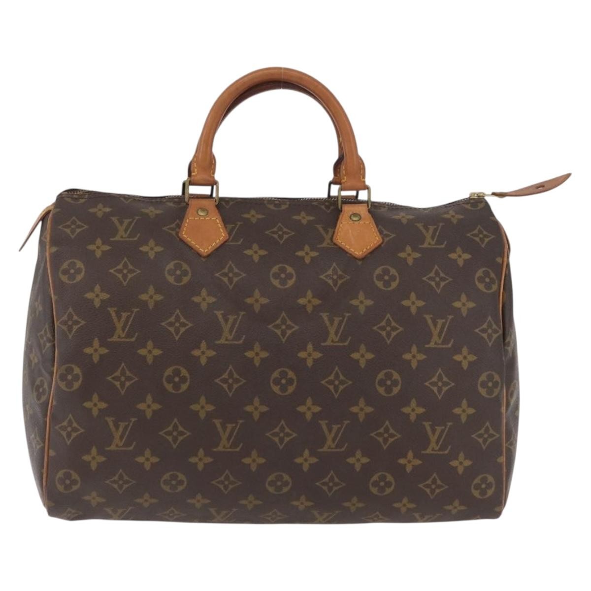 Louis Vuitton Speedy Handbag Monogram Canvas Brown Canvas Handbag (Pre-Owned)