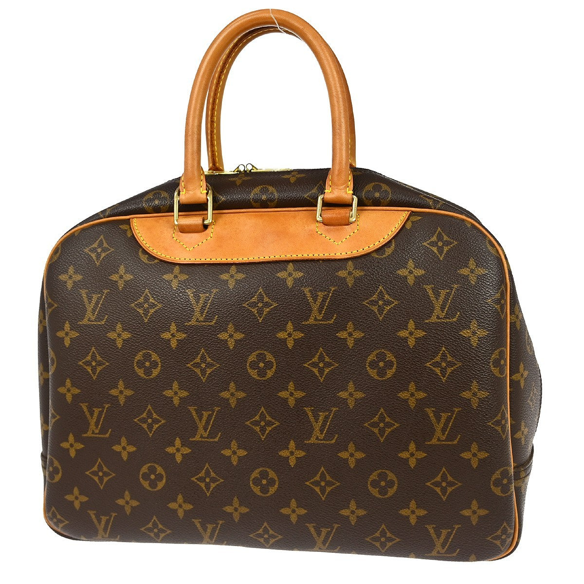 Louis Vuitton Deauville Handbag Monogram Canvas Brown Canvas Handbag (Pre-Owned)