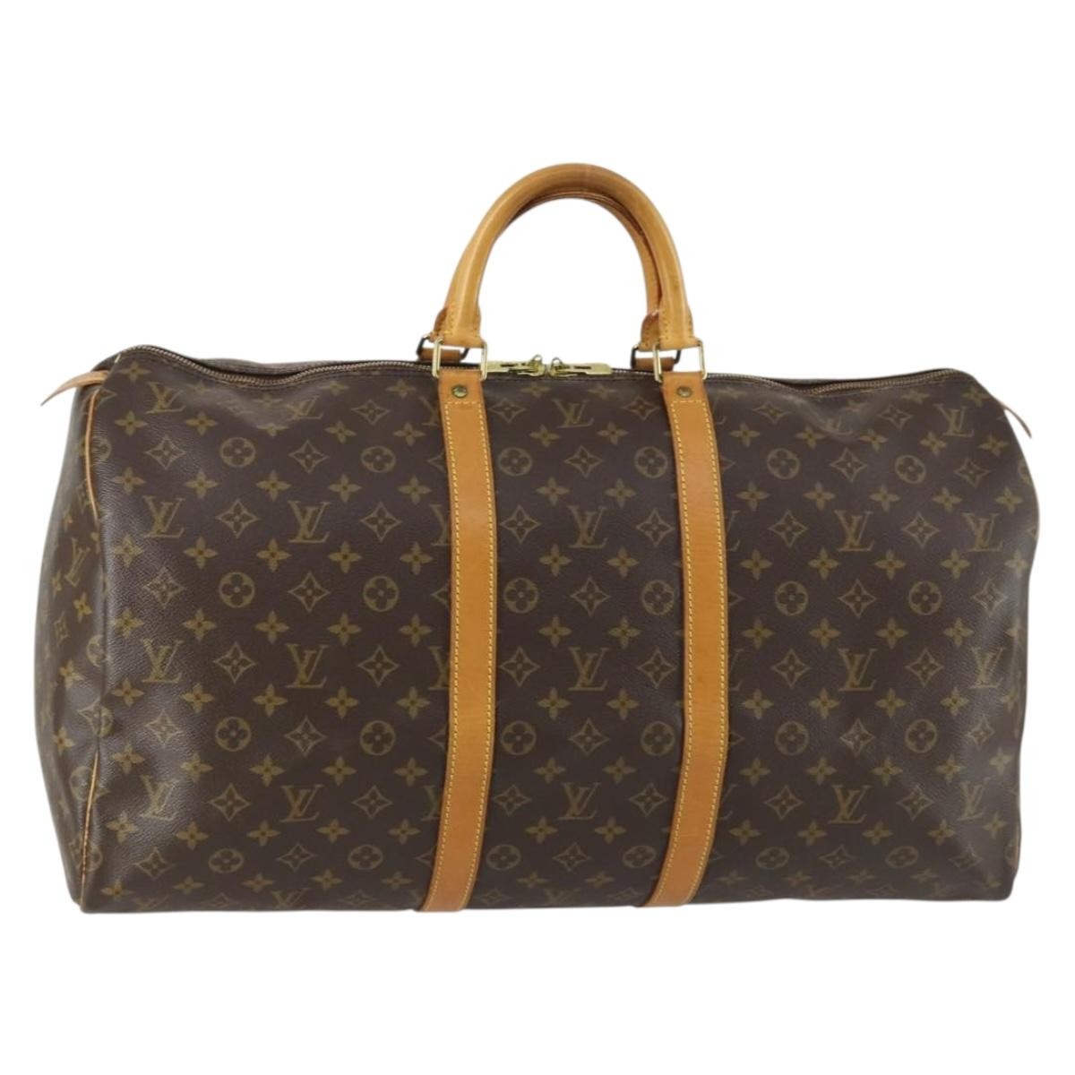 Louis Vuitton Keepall Bag Monogram Canvas Brown Canvas Travel Bag Bag (Pre-Owned)