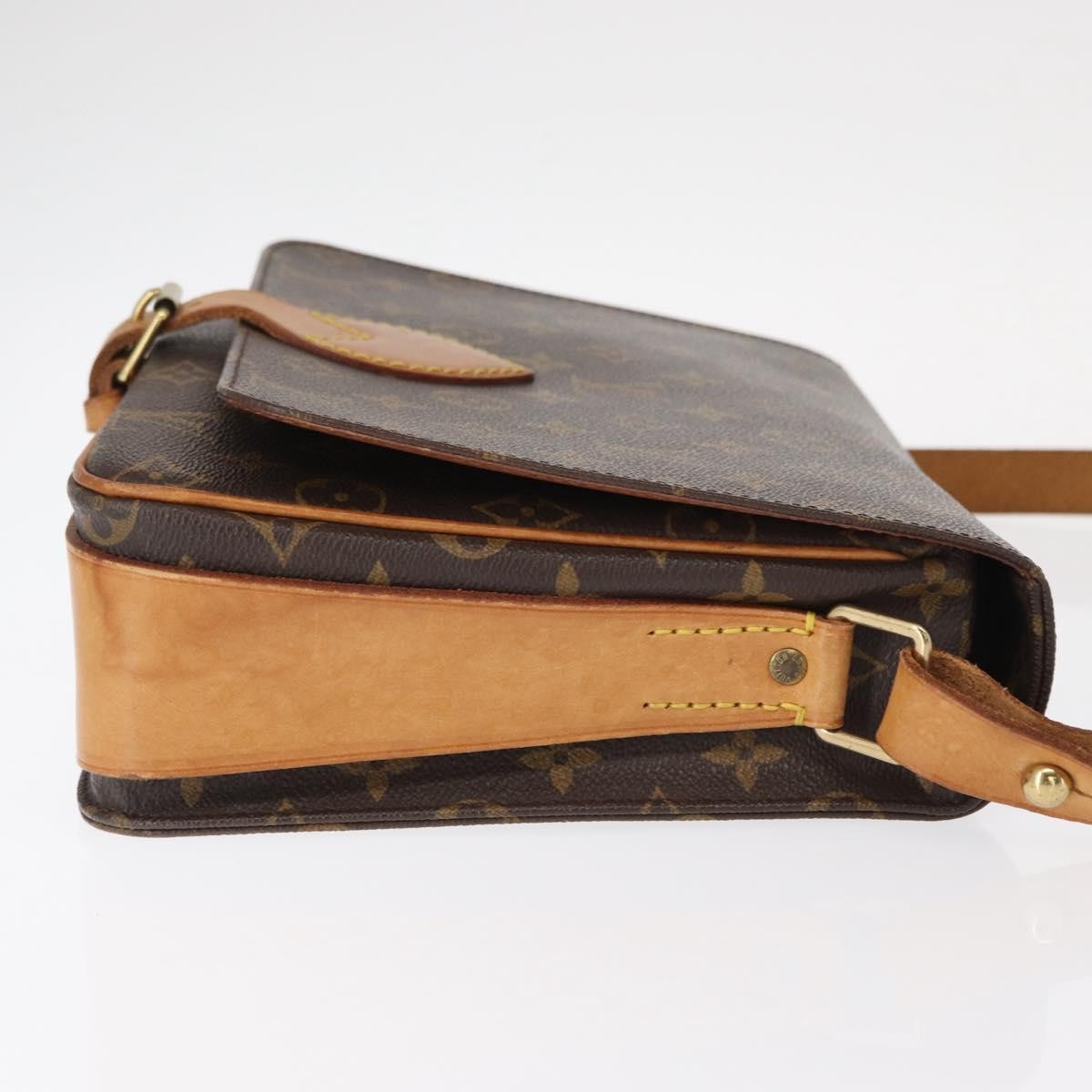 Louis Vuitton Cartouchiere Handbag Monogram Canvas Brown Canvas Shoulder Bag Bag (Pre-Owned)