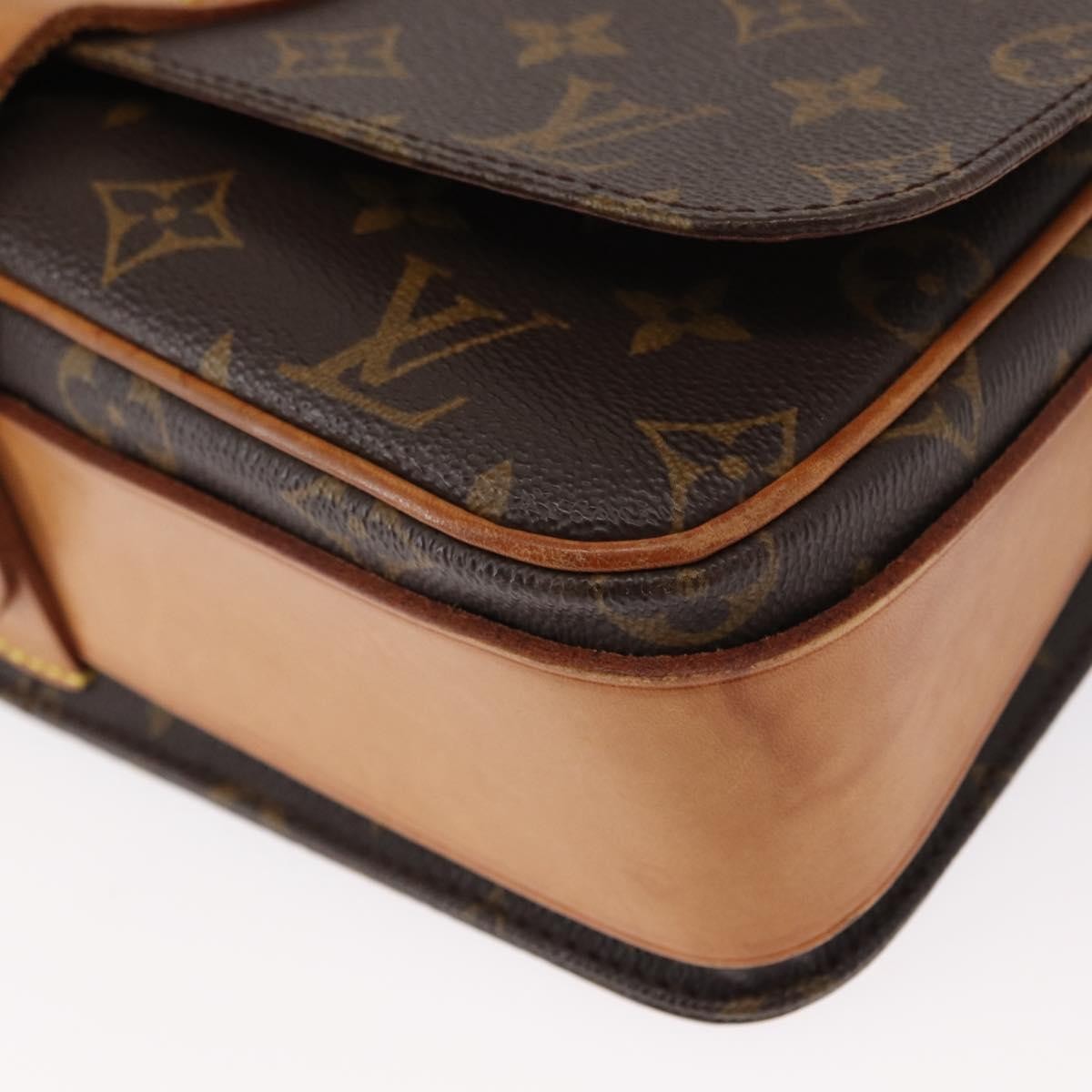 Louis Vuitton Cartouchiere Handbag Monogram Canvas Brown Canvas Shoulder Bag Bag (Pre-Owned)