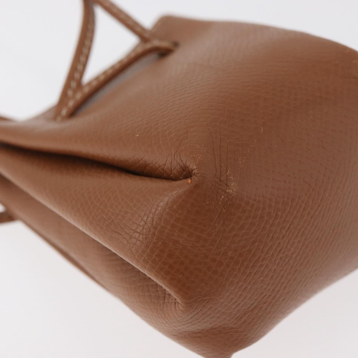 Hermes Vespa Pouch Leather Brown Leather Clutche & Pouche Bag (Pre-Owned)